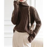 タートルネックニットトップスケーブル編み | Miniministore | 詳細画像2 