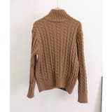 タートルネックニットトップスケーブル編み | Miniministore | 詳細画像23 