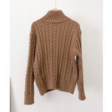 タートルネックニットトップスケーブル編み | Miniministore | 詳細画像24 