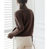 タートルネックニットトップスケーブル編み | Miniministore | 詳細画像4 