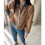 デニム切り替えニットカーディガン 韓国風 | Miniministore | 詳細画像15