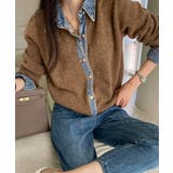 デニム切り替えニットカーディガン 韓国風 | Miniministore | 詳細画像16