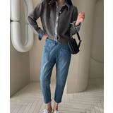 デニム切り替えニットカーディガン 韓国風 | Miniministore | 詳細画像3