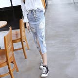 ダメージ デニムスカート レディース | Miniministore | 詳細画像7