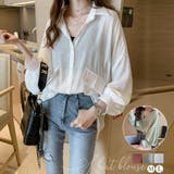 パフスリーブ シャツブラウス チュニックシャツ | Miniministore | 詳細画像1