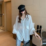 パフスリーブ シャツブラウス チュニックシャツ | Miniministore | 詳細画像3