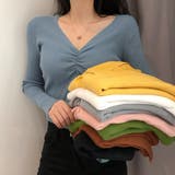 ギャザーリブニットトップスレディース秋冬 | Miniministore | 詳細画像1 