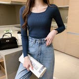ニットトップス スクエアネックレディース | Miniministore | 詳細画像10