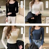 ニットトップス スクエアネックレディース | Miniministore | 詳細画像2