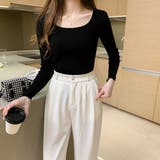 ニットトップス スクエアネックレディース | Miniministore | 詳細画像4