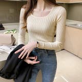 ニットトップス スクエアネックレディース | Miniministore | 詳細画像8