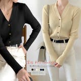 リブニットカーディガン レディース 秋冬 | Miniministore | 詳細画像1 