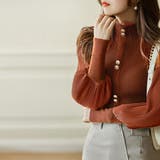 バルーン袖 リブニットトップス 韓国風 | Miniministore | 詳細画像10