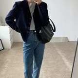 ノーカラージャケット Vネック 韓国風秋 | Miniministore | 詳細画像7