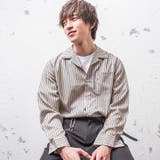 ベージュ細ストライプ(08) | オープンカラーシャツ メンズ 開襟シャツ | MinoriTY