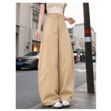ベージュ | カーブパンツ レディース ワイドパンツ | misweddy