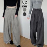 ストライプ ワイドパンツ レディース | misweddy | 詳細画像1 