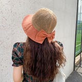 オレンジ | 麦わら帽子 レディース UV 折りたたみ つば広 | ミスウェディー