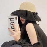 ブラック(colorB) | 麦わら帽子 レディース つば広 UVカット 折り畳み | ミスウェディー