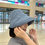 ブルー | 帽子 バケットハット UVカット 折りたたみ | ミスウェディー