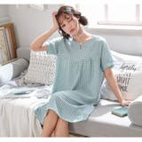 グリーン | ルームウェア 春 レディース ワンピース 半袖 | ミスウェディー