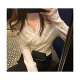 ブラウス レディース 薄手 長袖 Vネック 体型カバー | ミスウェディー | 詳細画像1 