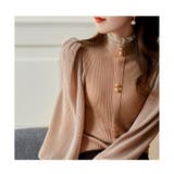 パフスリーブ リブニット ブラウス  | ミスウェディー | 詳細画像6 