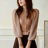 パフスリーブ リブニット ブラウス  | ミスウェディー | 詳細画像5 