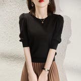 colorC | サマーニット レディース リブニット パワーショルダー | ミスウェディー