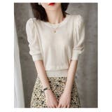 colorA | サマーニット レディース リブニット パワーショルダー | ミスウェディー