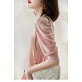 サマーニット レディース リブニット パワーショルダー | ミスウェディー | 詳細画像6 