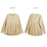 バンドカラーシャツ レディース Aライン プリーツ ゆったり 可愛い 春 新作 | ミスウェディー | 詳細画像3 