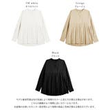 バンドカラーシャツ レディース Aライン プリーツ ゆったり 可愛い 春 新作 | ミスウェディー | 詳細画像5 