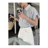 ストライプ シャツ レディース ノースリーブ 通勤 着回し シンプル 春夏秋 | ミスウェディー | 詳細画像7 