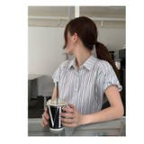 ストライプ シャツ レディース ノースリーブ 通勤 着回し シンプル 春夏秋 | ミスウェディー | 詳細画像8 