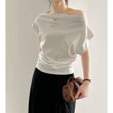 ワンショルダー Tシャツ 肩出し | ミスウェディー | 詳細画像3