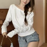 長袖(ホワイト) | オフショルダー Tシャツ トップス | ミスウェディー