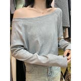 長袖(グレー) | オフショルダー Tシャツ トップス | ミスウェディー