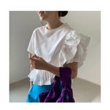 フリル袖 Tシャツ 無地 トップス ゆったり | ミスウェディー | 詳細画像4 