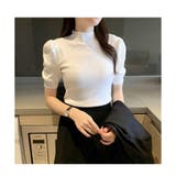 リブニット パワーショルダー 5分袖 | ミスウェディー | 詳細画像6 