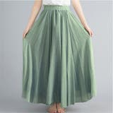 リネンタッチフレアスカート ロングスカート ウエストゴム入り | ミスウェディー | 詳細画像2 