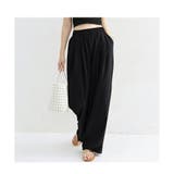 ブラック | スラックス ハイウエスト ワイドパンツ | ミスウェディー