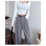 スラックスパンツ ハイウエスト ストレートパンツ | ミスウェディー | 詳細画像12 