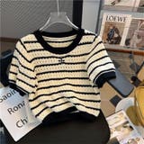 ボーダー柄 ニット 半袖 | ミスウェディー | 詳細画像11 