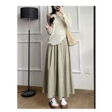 カーキグリーン | レディース フレアスカートロング ハイウエスト | ミスウェディー