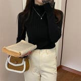 ブラック | ハーフタートルネック リブニット レース | ミスウェディー