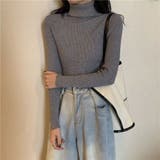 グレー | ニットセーター オフィスカジュアル 防寒  | ミスウェディー