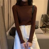 ブラウン | ニットセーター オフィスカジュアル 防寒  | ミスウェディー