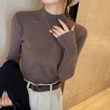 コーヒー | ハイネックニット リブニットセーター | ミスウェディー