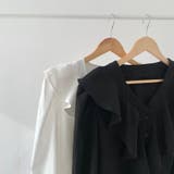 ベルスリーブブラウス レディース 長袖 Vネック フリル シンプル 春秋 韓国 | ミスウェディー | 詳細画像14 